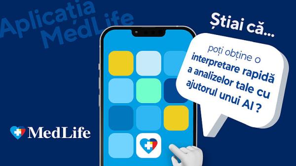MedLife lanseaza primul asistent AI care ofera ghidaj medical personalizat, direct in aplicatie MedLife lanseaza primul asistent AI care ofera ghidaj medical personalizat, direct in aplicatie