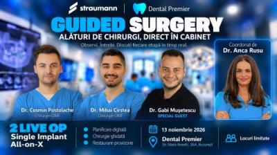 Curs de chirurgie și implantologie ghidată live: Single Implant și All-on-X, 13 noiembrie 2026