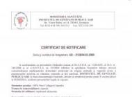 CERTIFICAT DE NOTIFICARE CU MIN. SANATATII